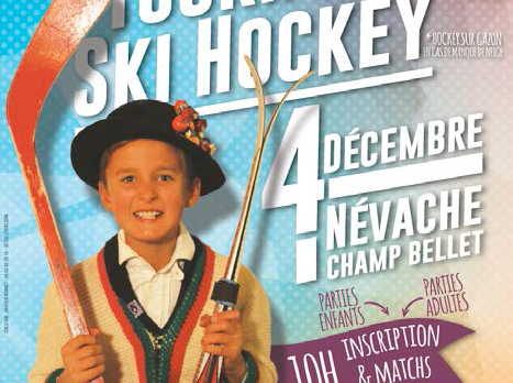 DOMAINE NORDIQUE DE NÉVACHE – Affiche – Tournoi de ski hockey – 2016